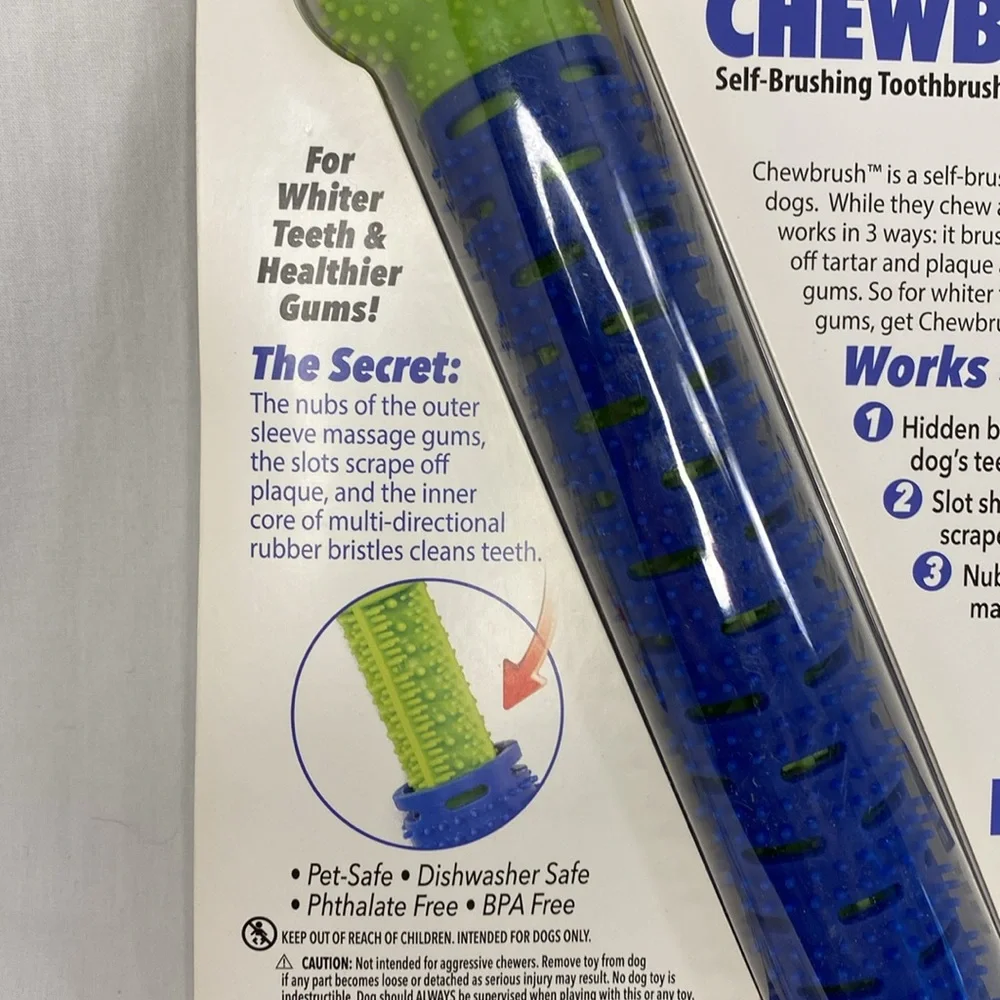 ChewBrush Large Dogs Blue ~ Self Brushing Toothbrush while Chewing